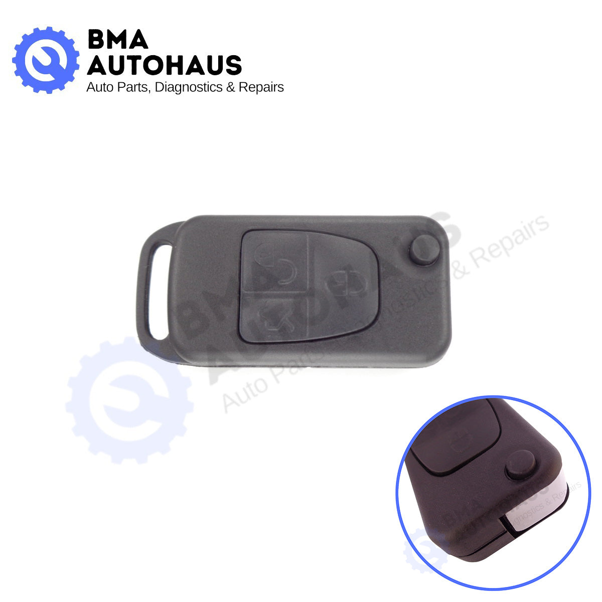 Mercedes Key Shell 3 Button HU39 Flip Blade (NO Infrared) for S/SL Class R129 and W140