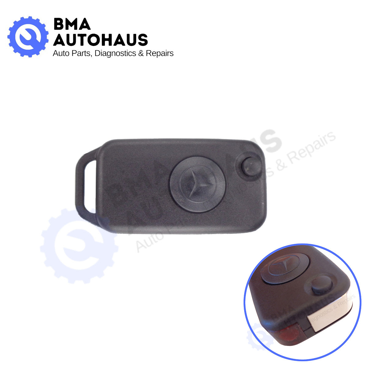 Mercedes Key Shell Single Button HU39 Flip Blade (Infrared) for E/SL/S class W124, R129, W140